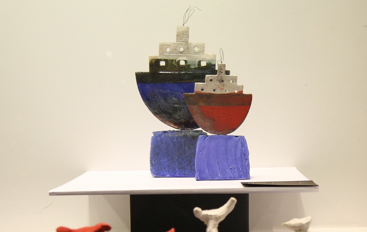 Clay boats from the Attilio event entitled "A shoo window, a… Journey"