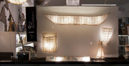 Photo of exhibits from the Attilio event entitled "Light and Transparency"