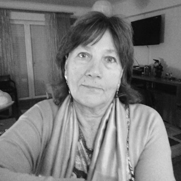 Black and white photo of Mika Grivaki